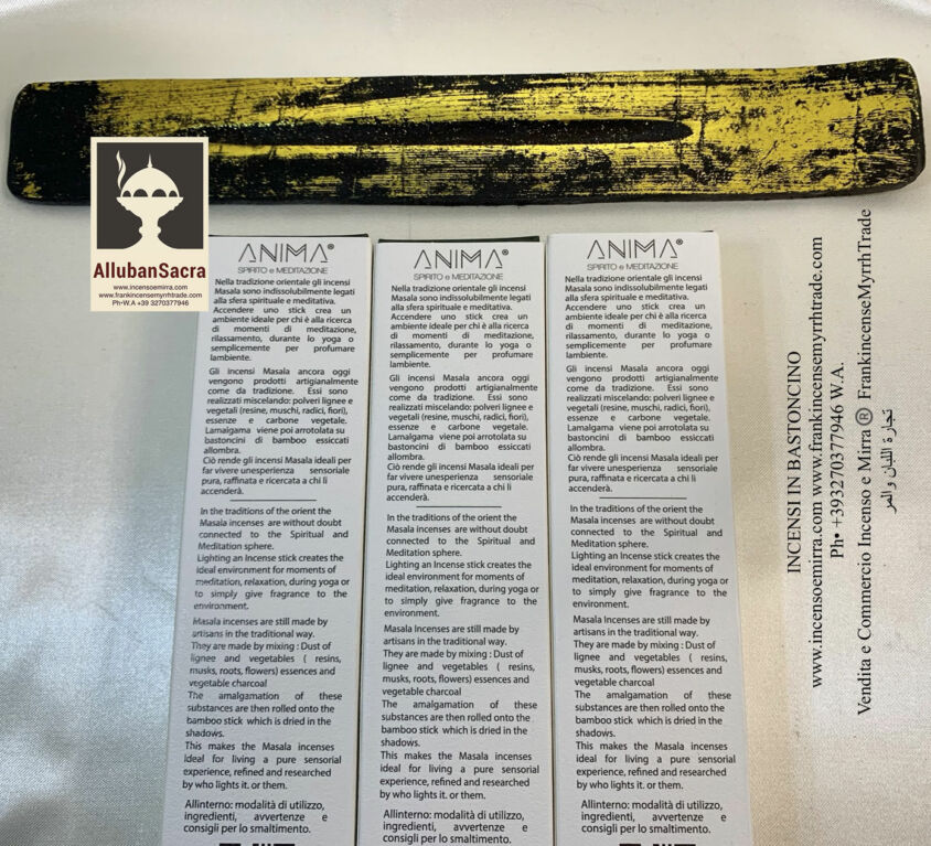 Incensi Masala Stick Incenso Antico Bastoncini Naturali + Barchetta Porta Incensi. AllubanSacra.
